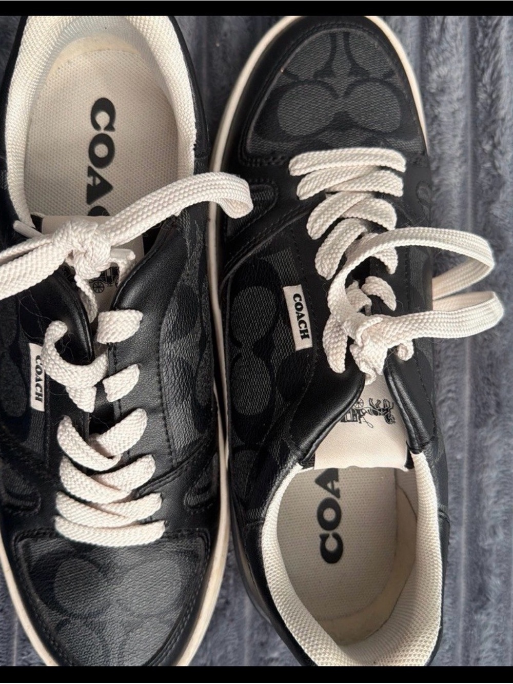 COACH Black Signature Logo Sneakers